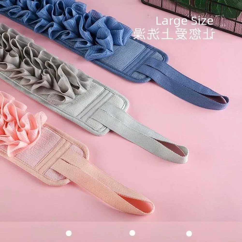 2-in-1 Rückenschrubber und Peeling-Handtuch mit langem Griff, FACAIIO, Hellgrau — фото 3