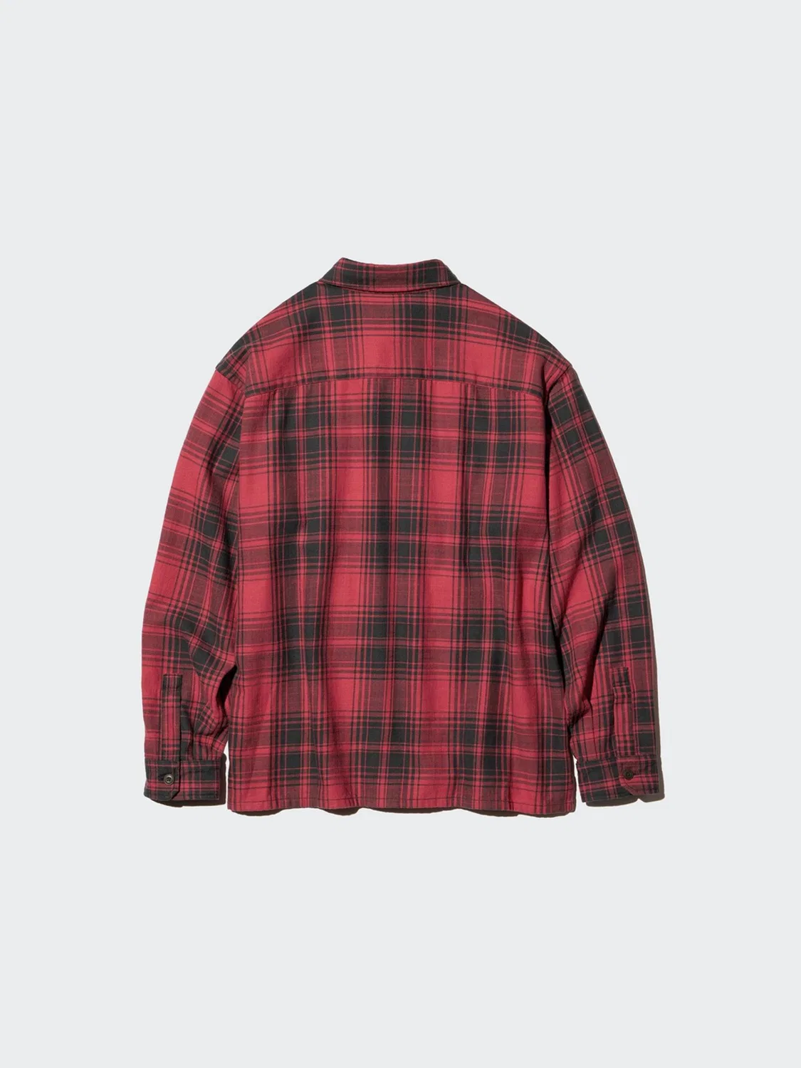 Рубашка с длинным рукавом в клетку Uniqlo, молочный — фото 4