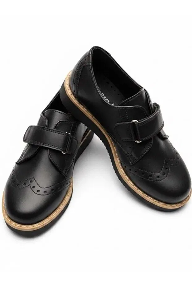 Детские оксфорды для мальчиков кожаные Zekids, Black