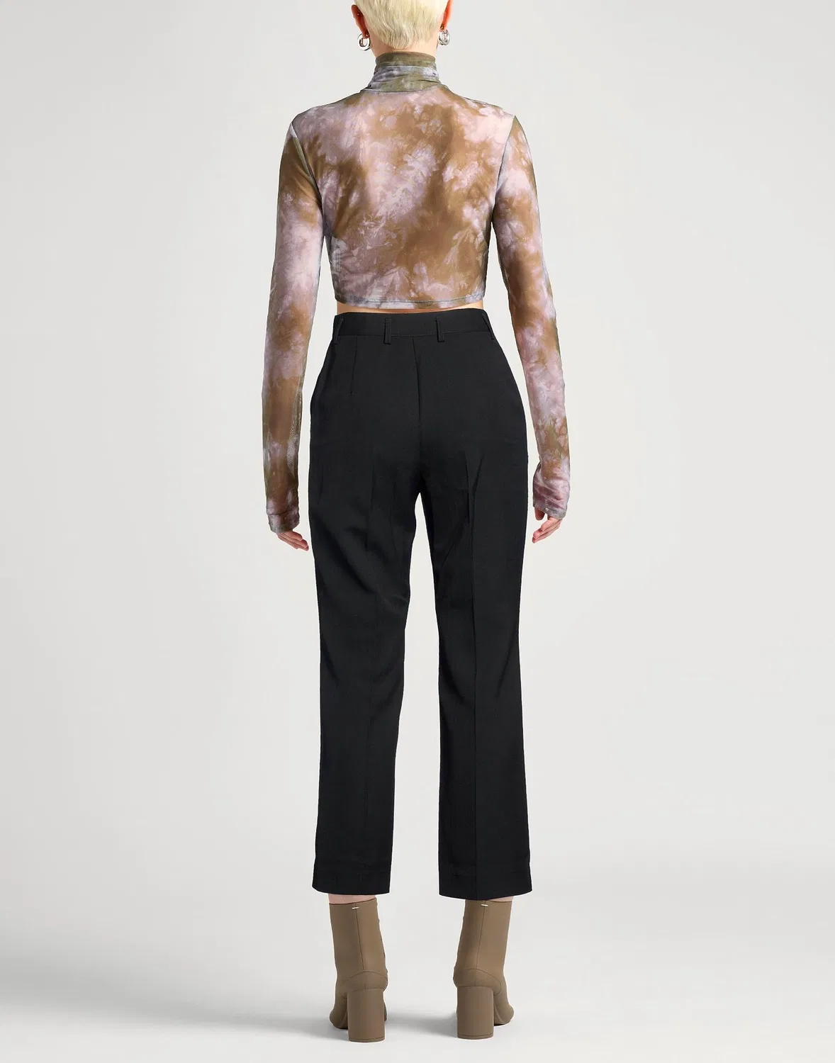 Женские брюки прямого кроя из крепа Acne Studios, черный — фото 3
