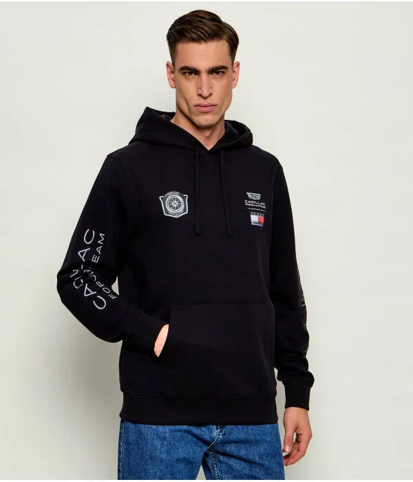 Мужская футерная футболка с принтом Tommy Hilfiger, черный