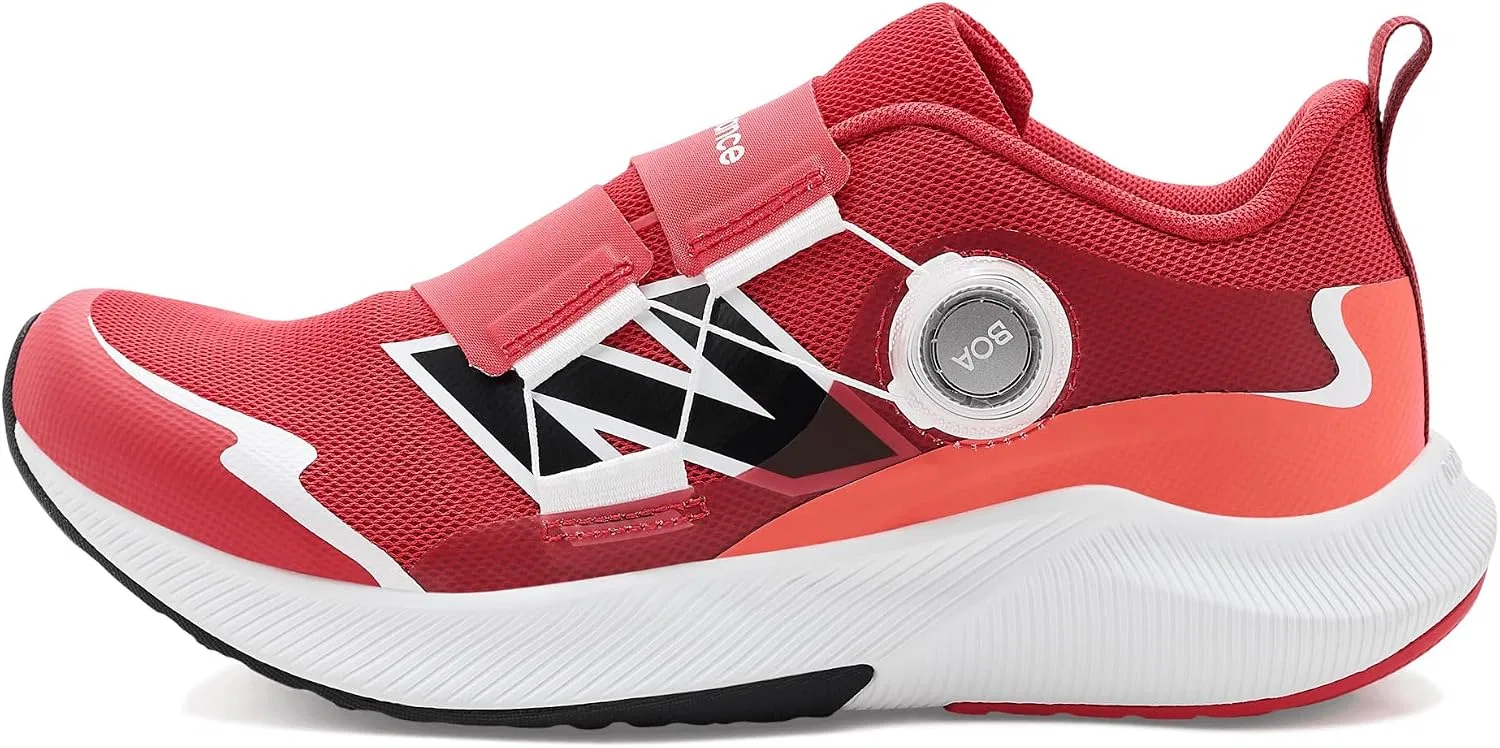 Детские кроссовки для девочек с технологией DynaSoft Reveal V4 Boa New Balance, Fire Cracker/Shadow Red — фото 4