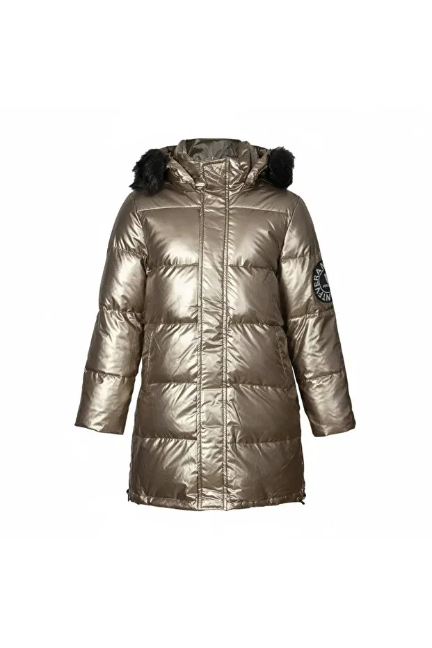Детское зимнее пальто для девочек на молнии с капюшоном Melisam.Msg, Beige
