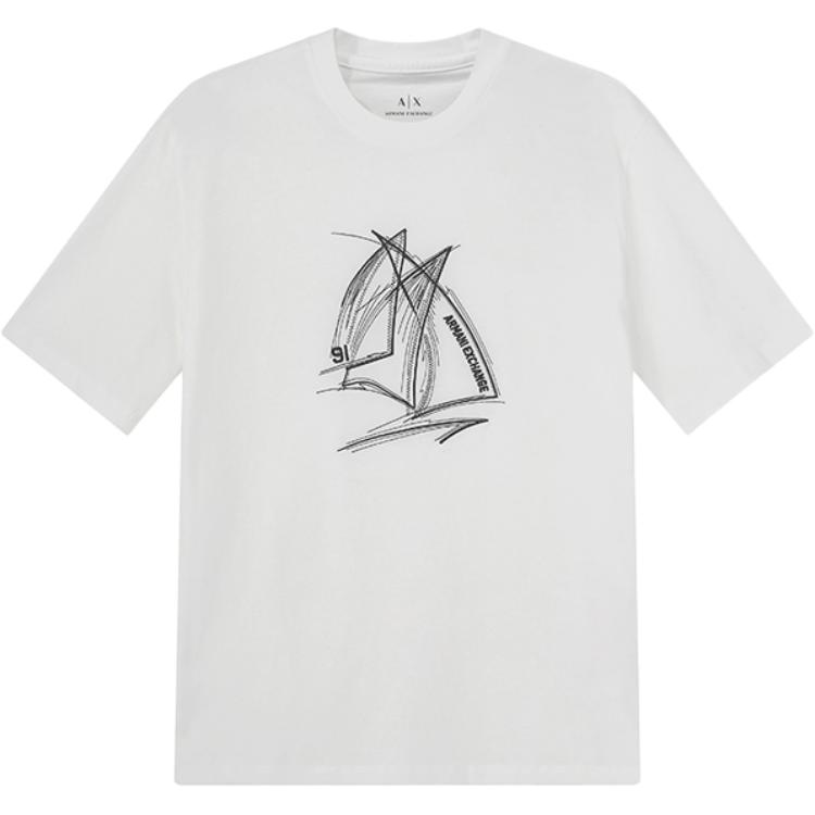 

Футболка Armani Exchange с принтом парусника EMPORIO ARMANI, белый