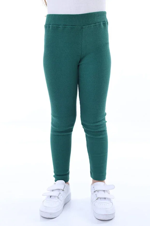 Детские леггинсы для девочек хлопковые Basics Kyex, Oil Green — фото 4