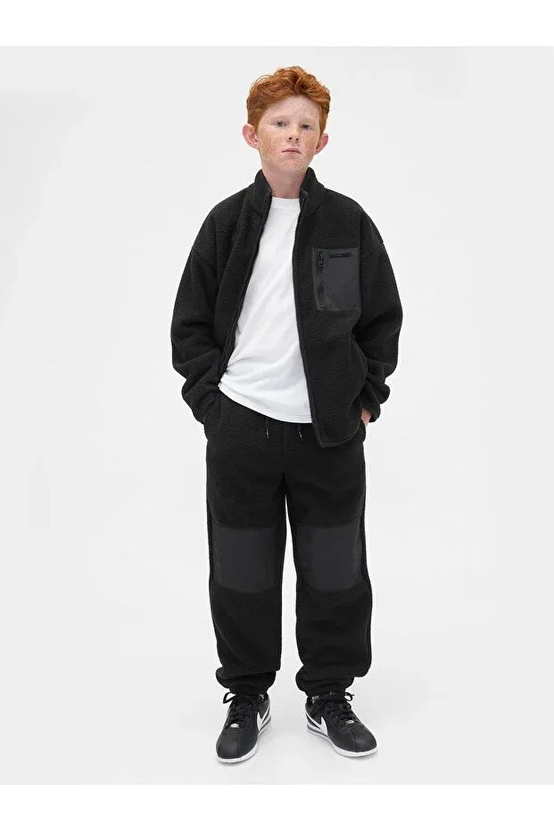 Детские спортивные штаны для мальчиков из флиса Gap, Black-000