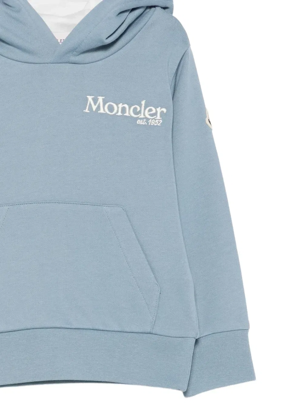 Худи с карманом-муфтой и вышитым логотипом Moncler Enfant, синий — фото 3