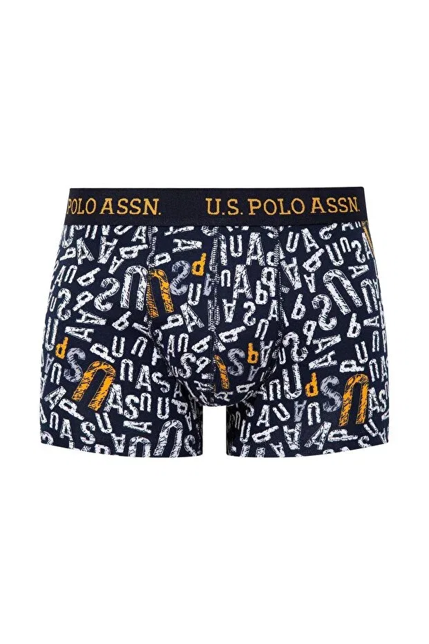 Мужские боксеры с принтом 3-комплект U.S. Polo Assn., Yellow - Printed - Navy Blue — фото 4