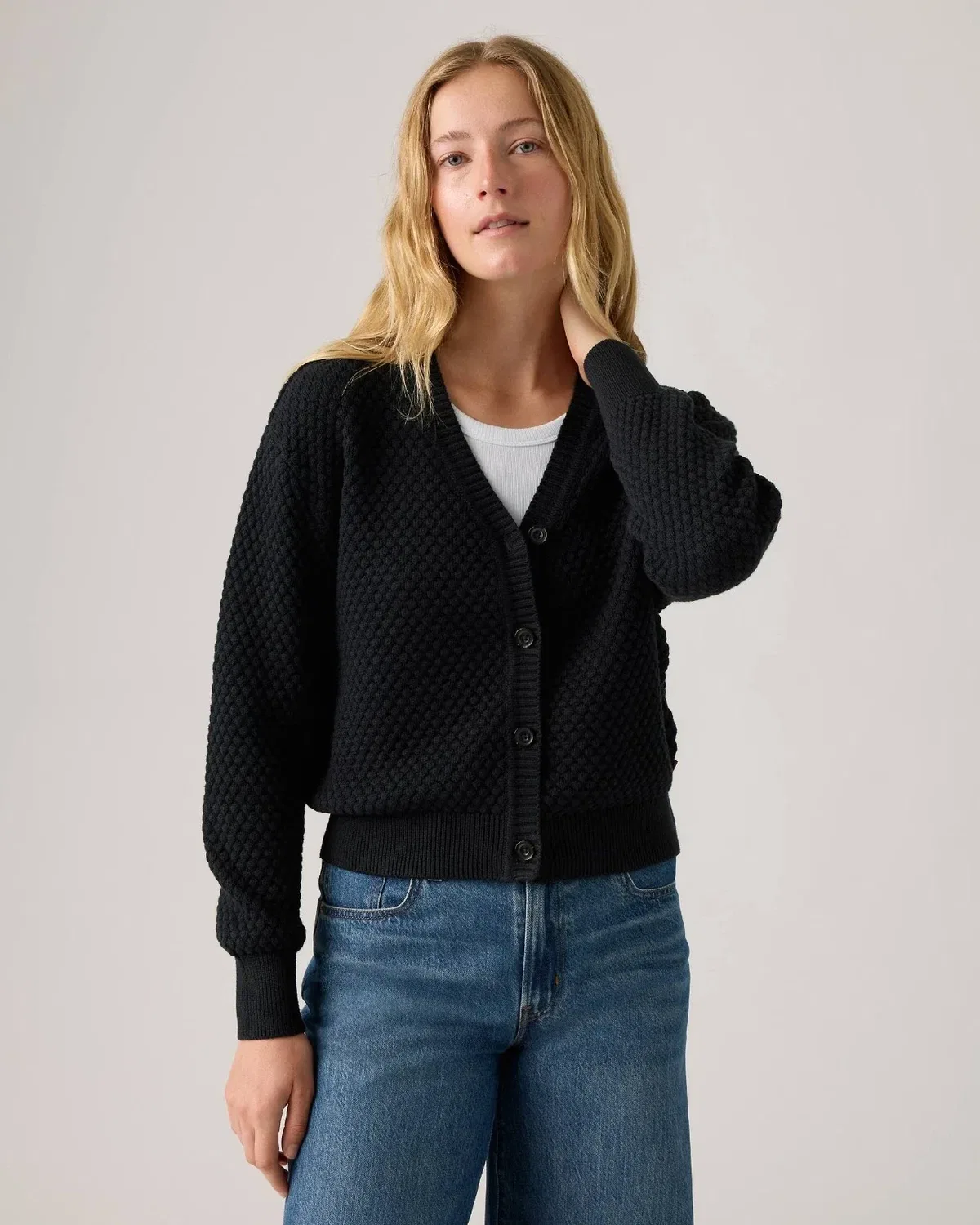 Женский кардиган вязаный с принтом снежинок Snowflake Levi's, черный