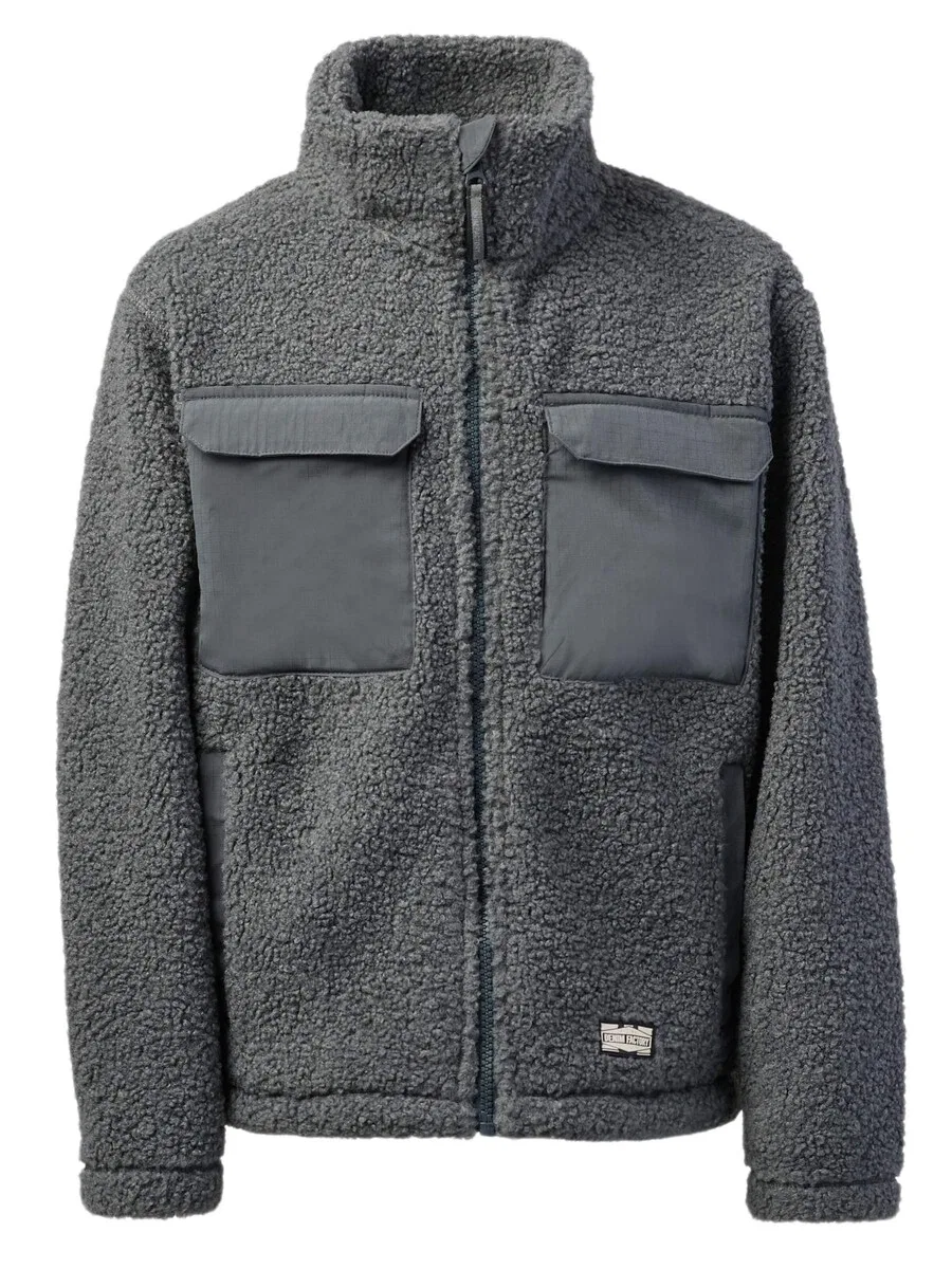 Флисовая куртка Denim Factory 'Denver' серого цвета