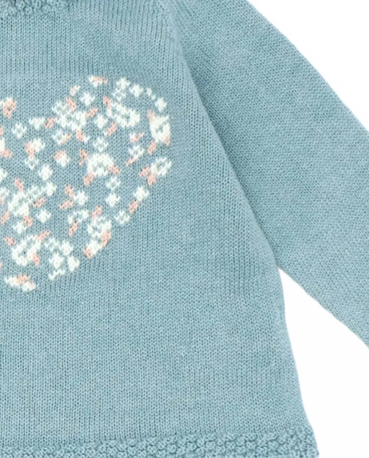 Детский свитер для девочек с длинным рукавом и принтом Heart Knit Fina Ejerique, синий — фото 3