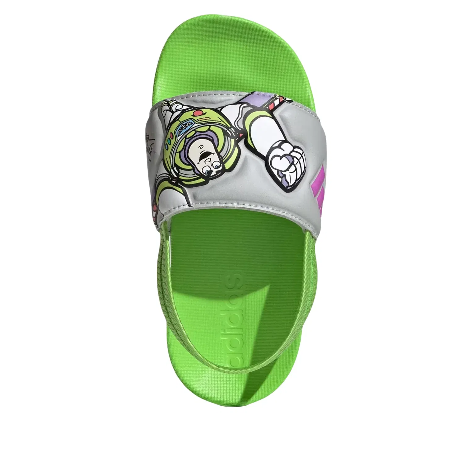 Детские шлепанцы с ремешком Adidas x Pixar Toy Story Adilette Estrap Slides, зеленый — фото 2