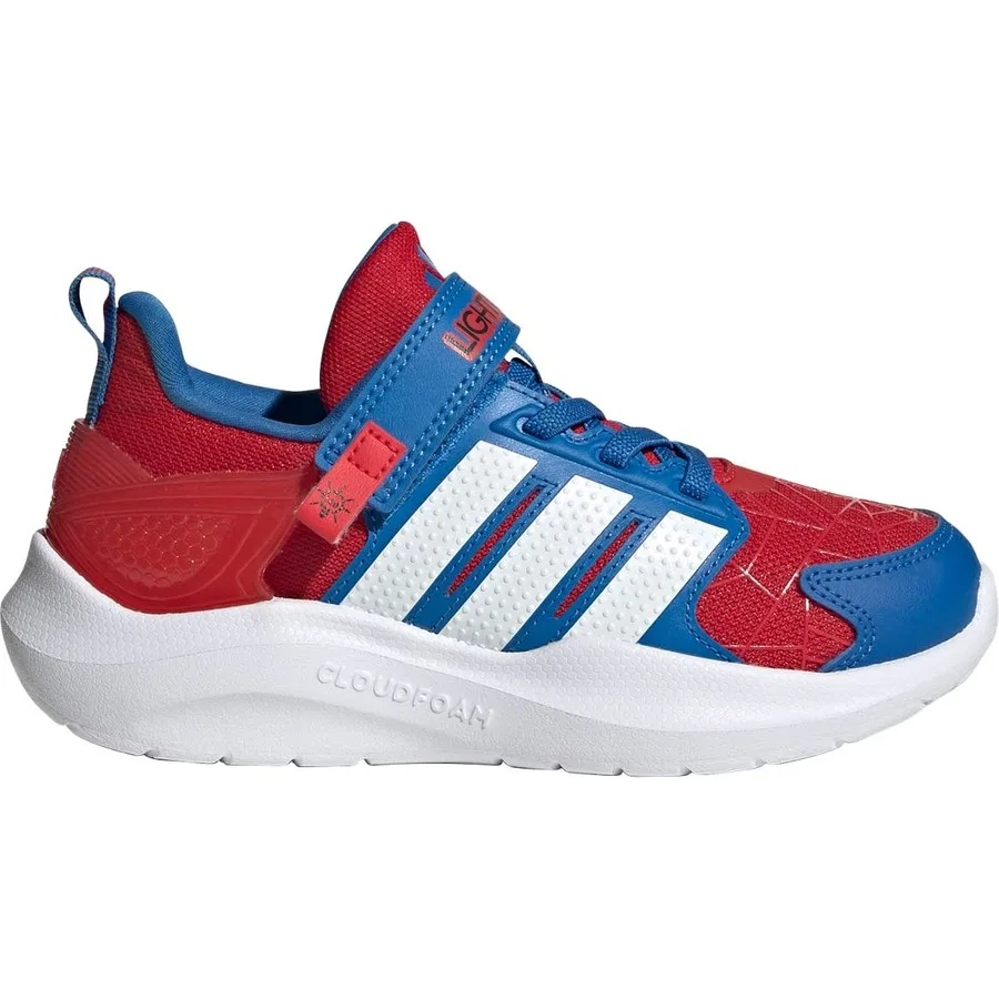 Кроссовки детские с LED-подсветкой Spider-Man Lightorama adidas, Сине-красно-белый