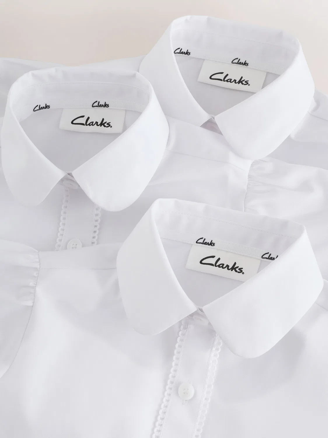 Рубашка школьная с коротким рукавом, 3 шт Clarks, белый — фото 4