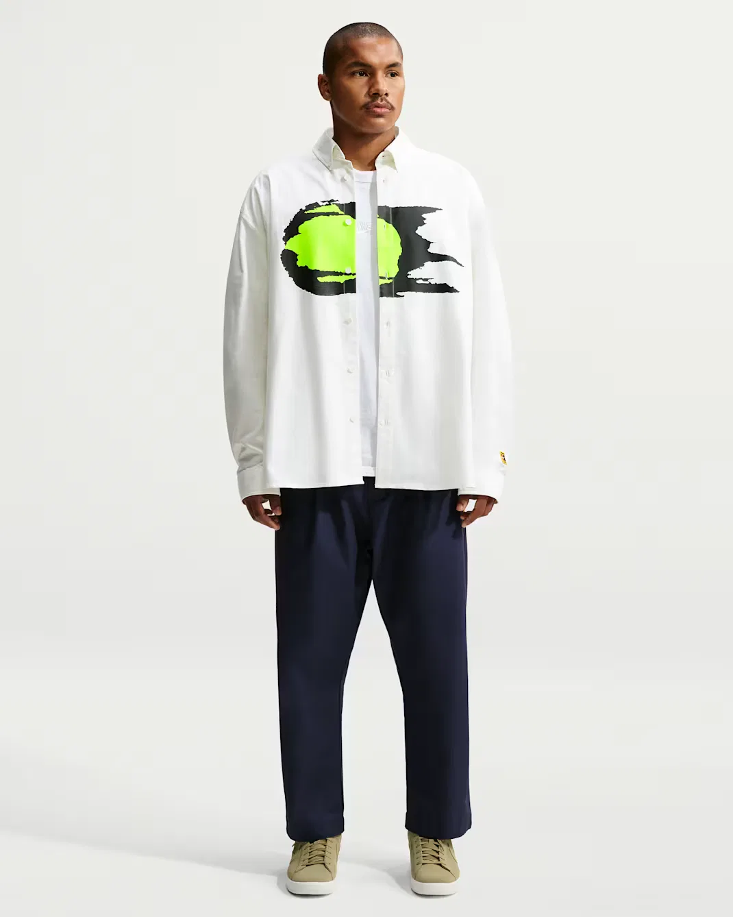 Мужская рубашка с длинными рукавами в стиле Оксфорд Nike Club Rules, Summit White/Summit White — фото 4