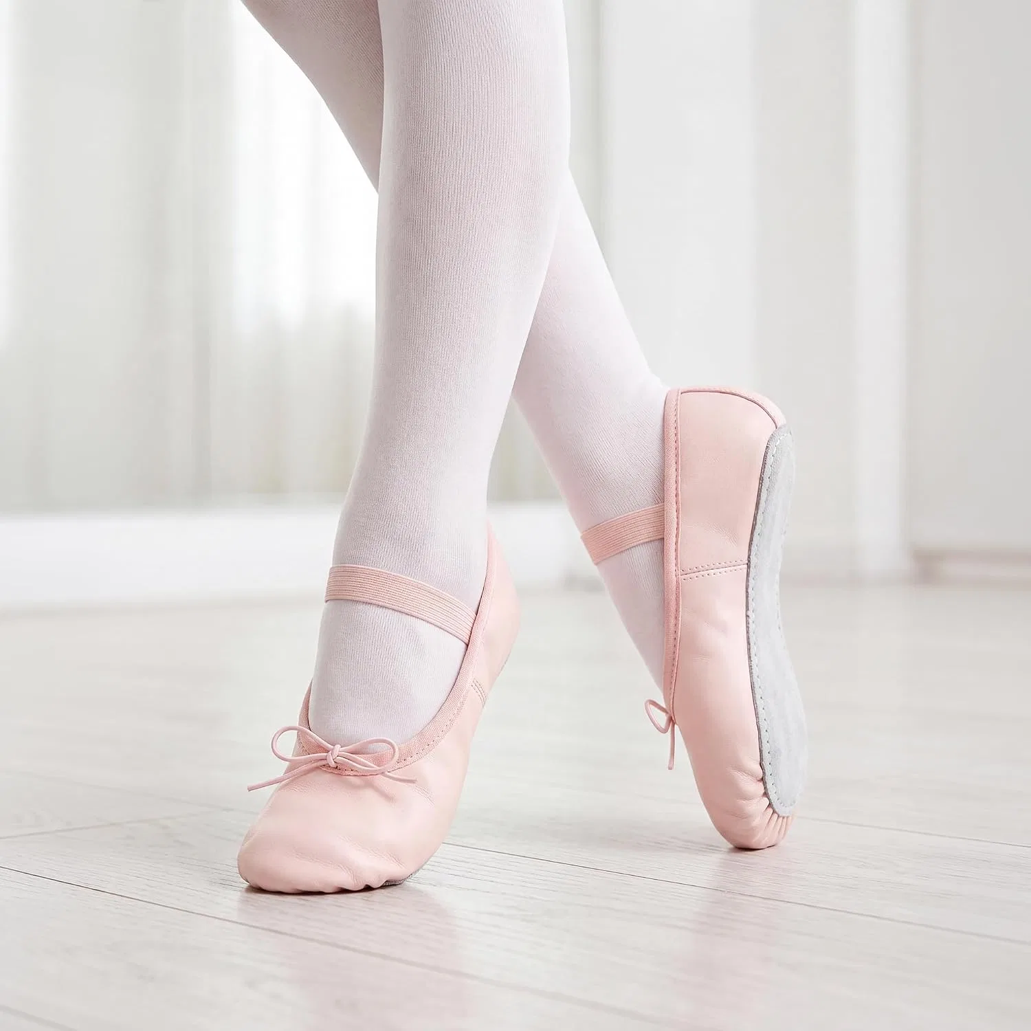Детские балетки для девочек с принтом Stelle, Ballet Pink — фото 2