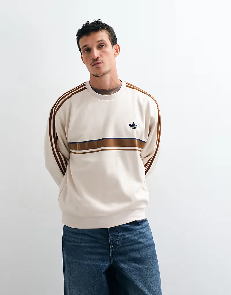 Ретро-свитшот Adidas Originals, бежевый — фото 3