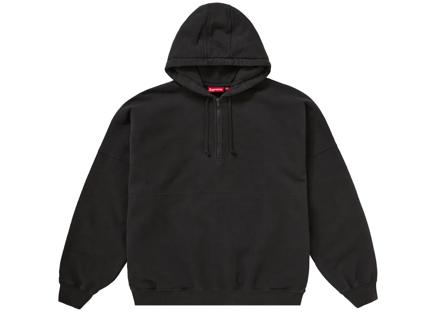 Мужской худи на молнии с капюшоном Supreme Wrapped Half Zip, Washed Black — фото 2