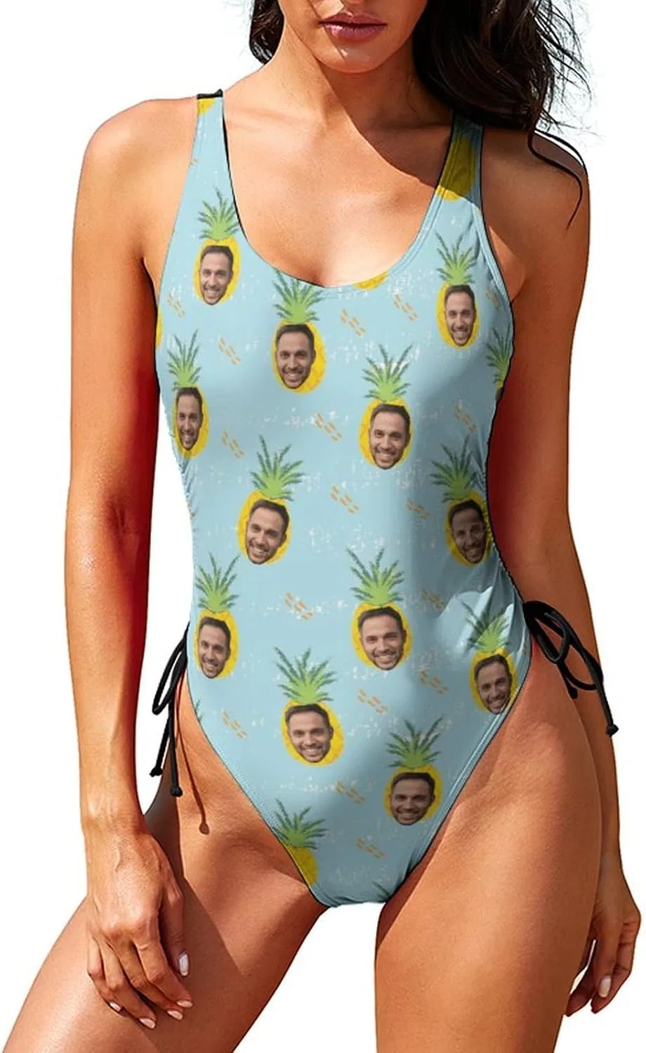 Женский купальник слитный с цветочным принтом, Pineapple