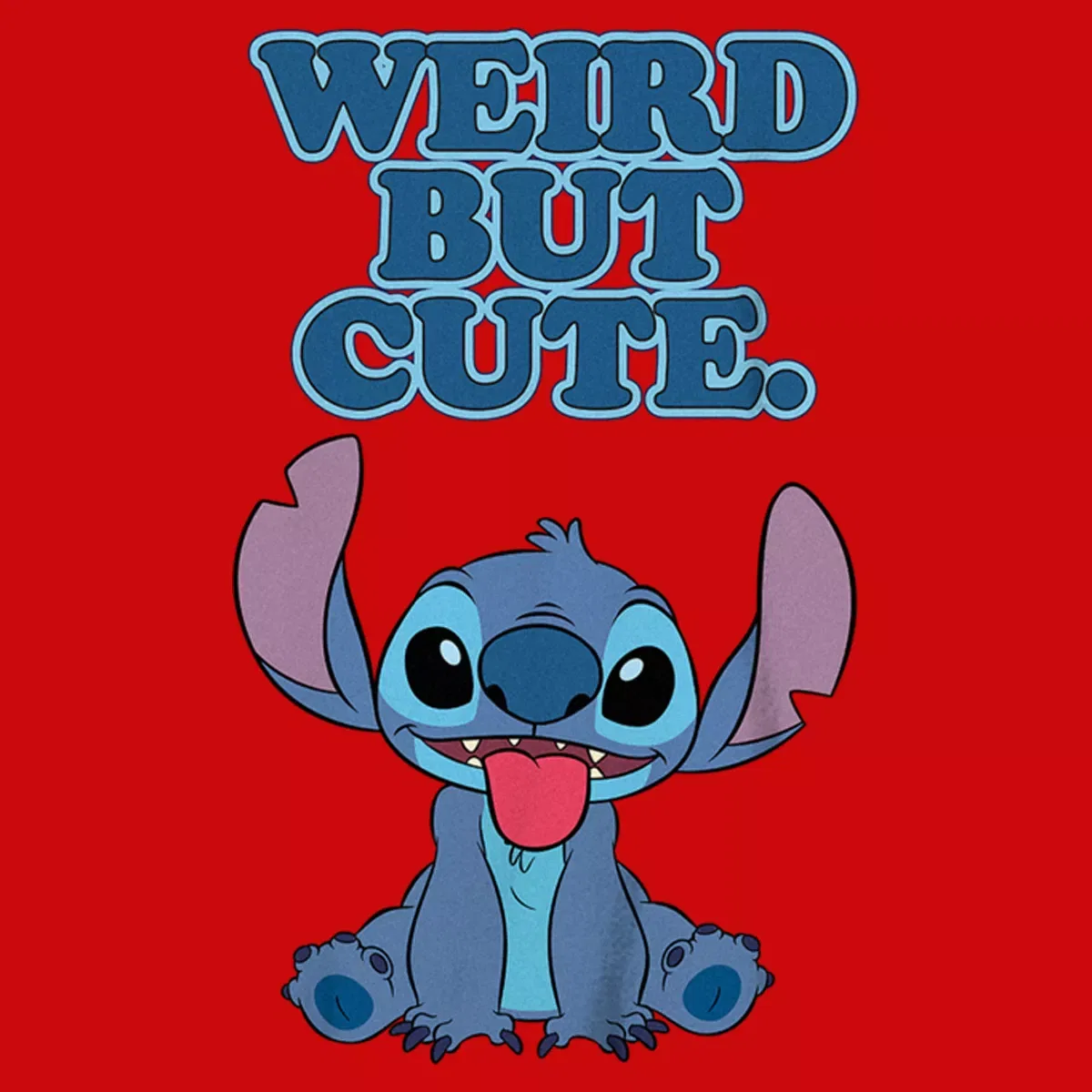 Детская футболка с принтом Weird but Cute Lilo & Stitch, Red — фото 2