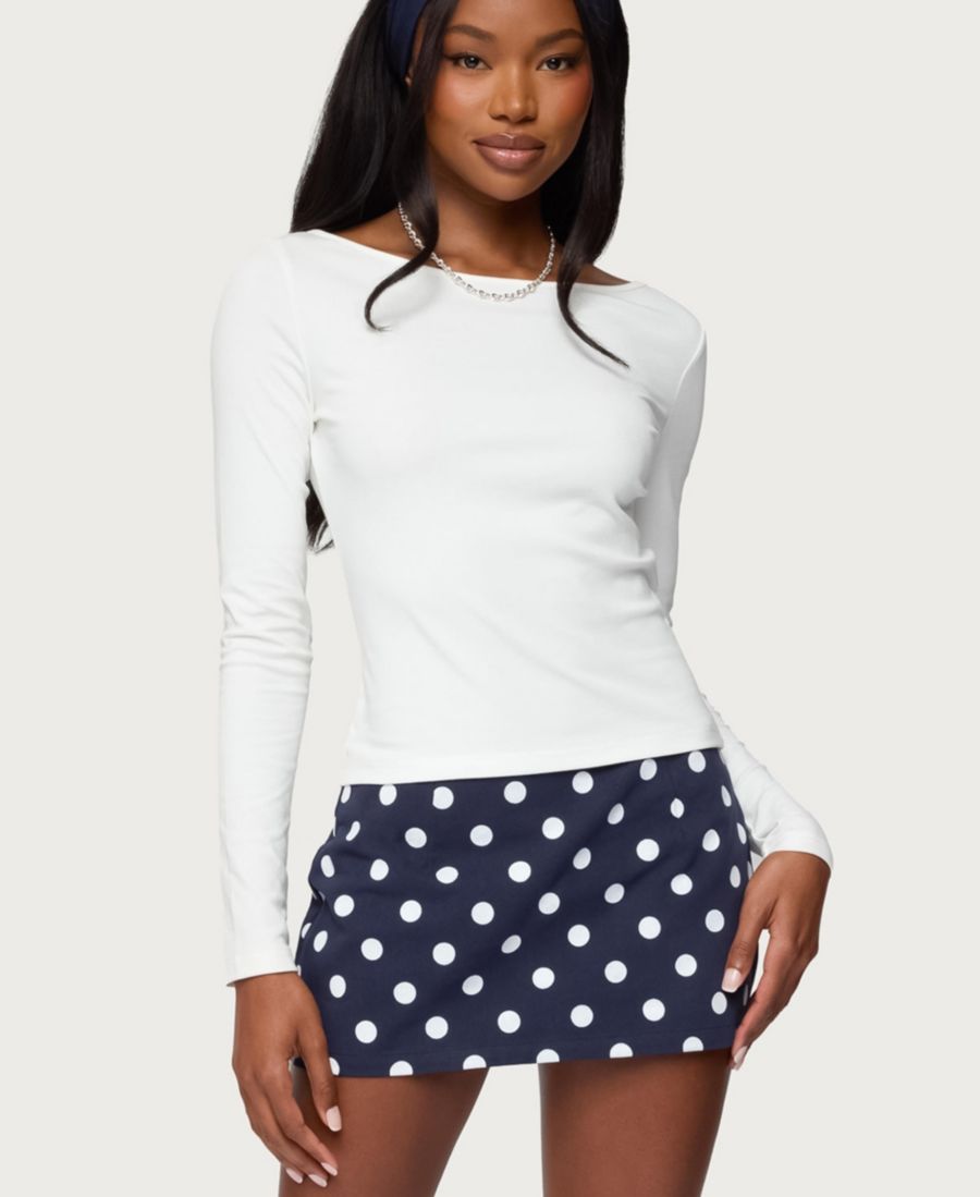 

Женская блузка Savi с длинными рукавами и вырезом-лодочкой Edikted, White