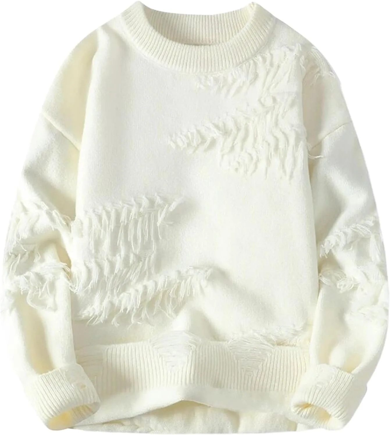 

Мужской вязаный свитер осень однотонный пуловер круглый вырез шерсть WHSZEDZB