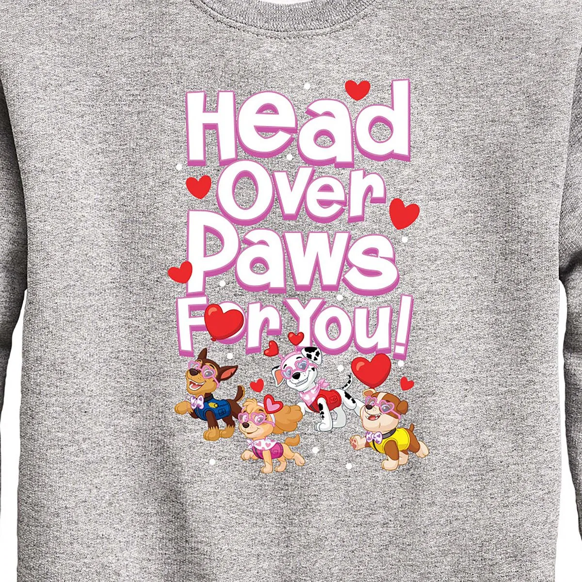 Детское свитшот с принтом Head Over Paws For You PAW Patrol, Athletic Heather — фото 2