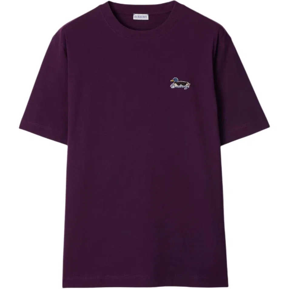 Мужская футболка с вышивкой логотипа Burberry, Viola Tricolor Purple