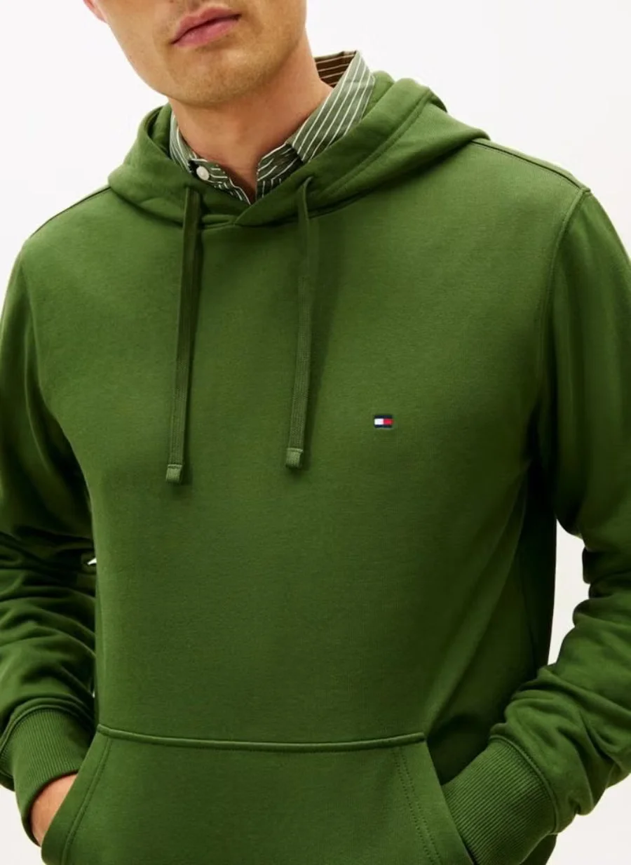 Худи Tommy Hilfiger Flag Embroidery, зеленый — фото 3