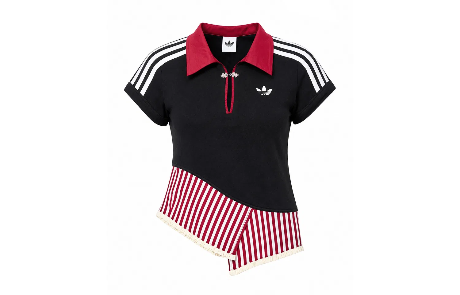 Женское поло с воротником, приталенное, с принтом, Adidas Originals, Windchaser Shadow-Black