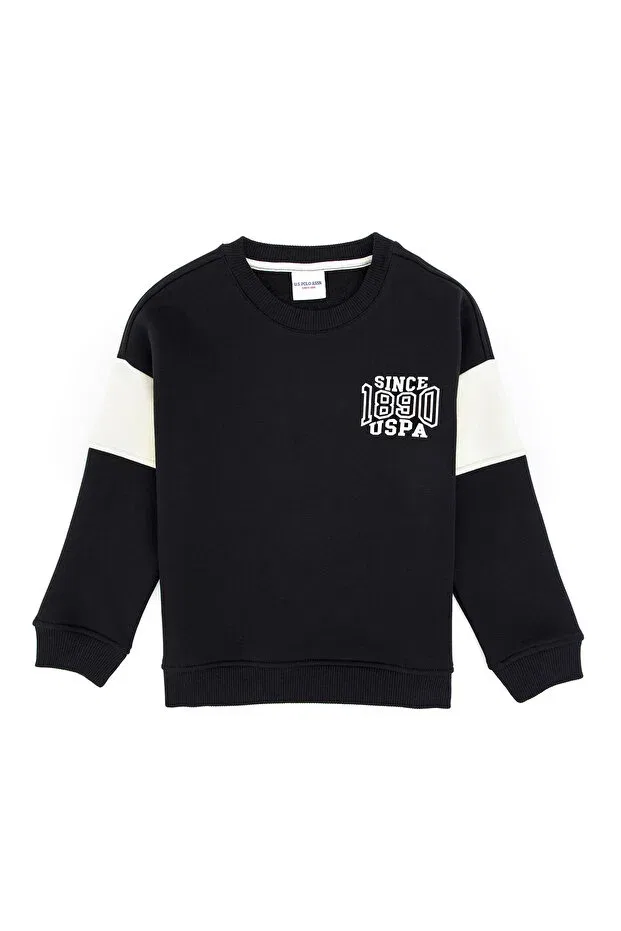Детские свитшот для мальчиков на флисе U.S. Polo Assn., Black — фото 3