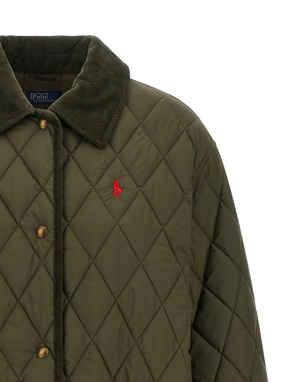 Стеганая куртка с вышивкой Polo Ralph Lauren, зеленый — фото 3