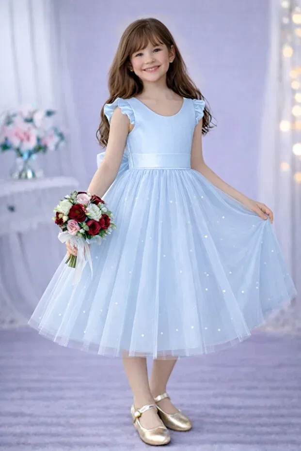 Детское платье для девочек с воланами Madyabutik, Baby Blue