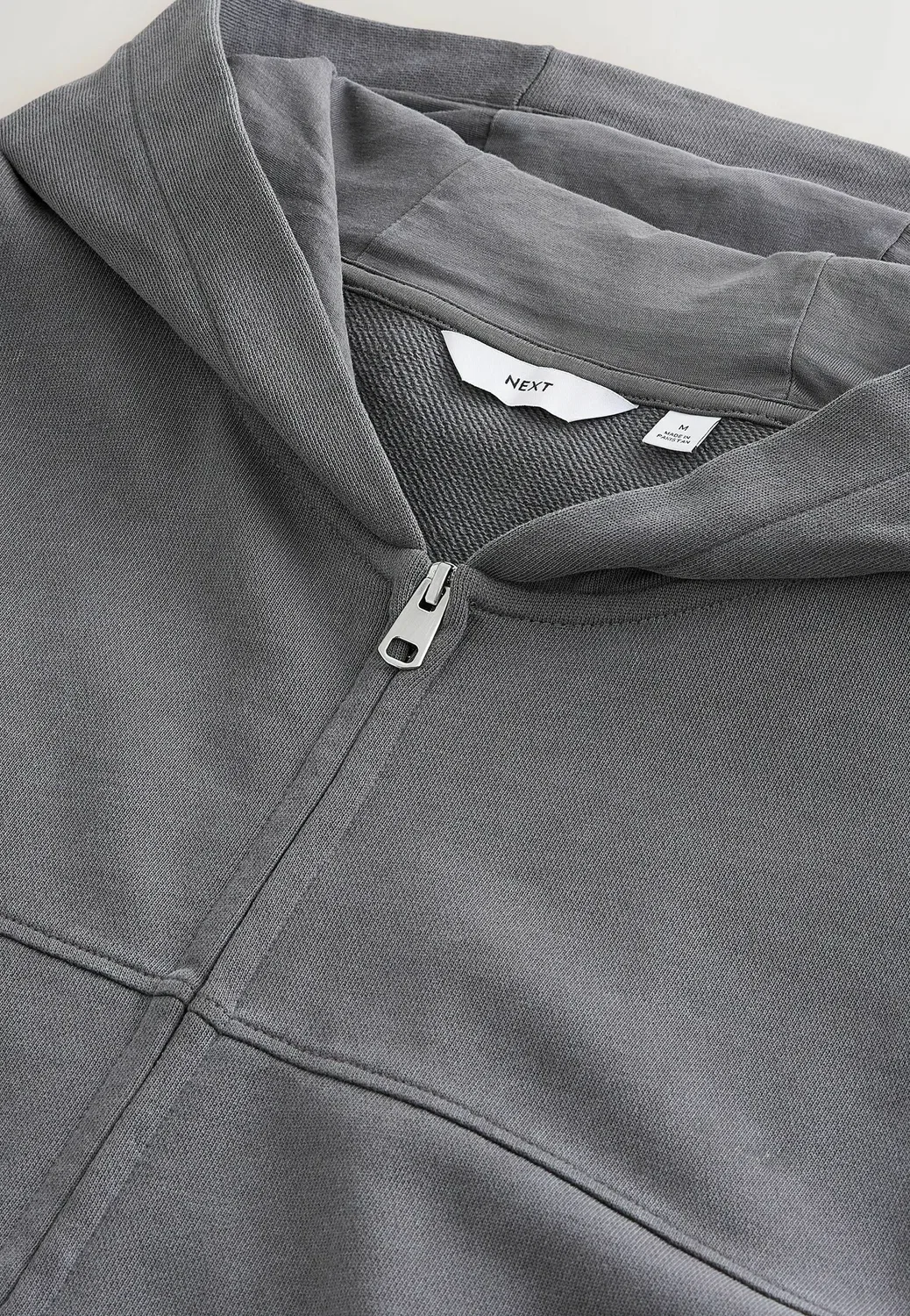 Толстовка на молнии из плотного трикотажа свободного кроя - свитшот на молнии Next, Grey — фото 3