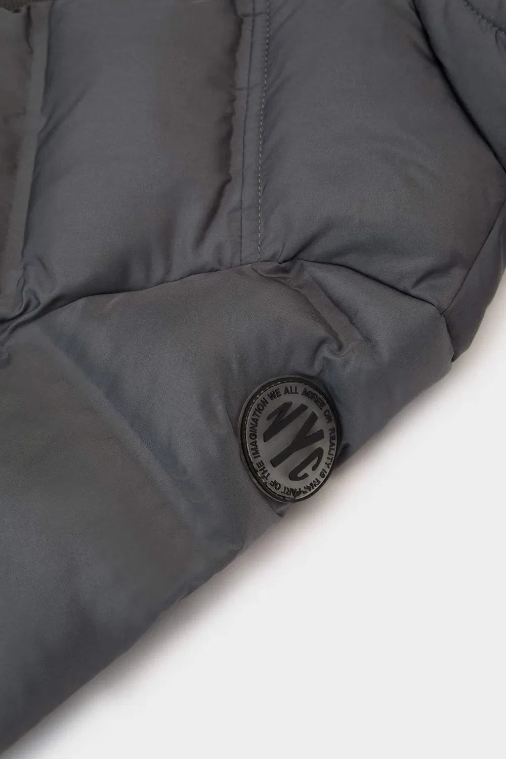 Куртка-пуховик с капюшоном на молнии для мальчика Defacto, антрацитовый — фото 3
