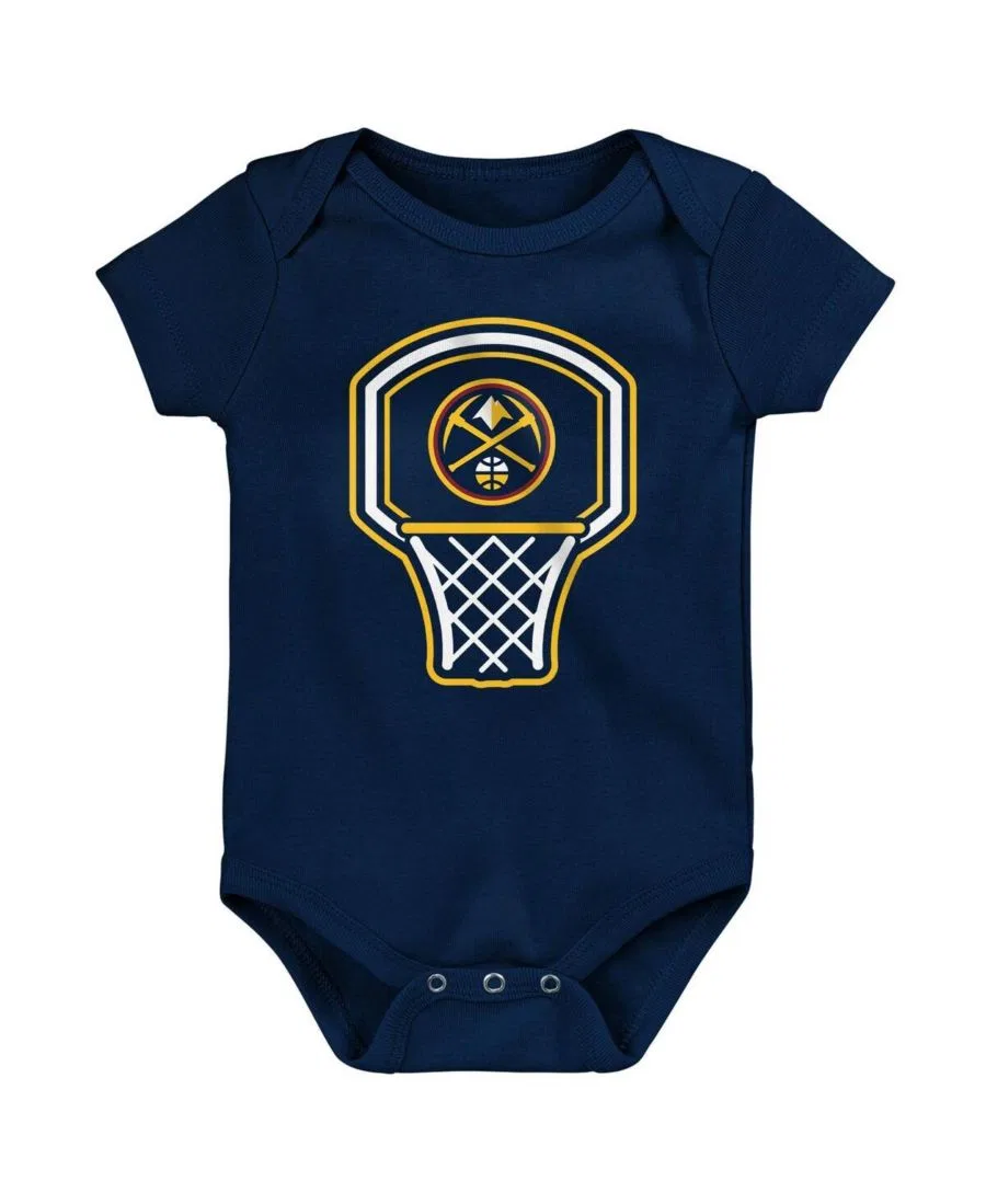 Комплект боди с коротким рукавом для малышей Denver Nuggets Littlest Player Outerstuff, Navy Gold — фото 4