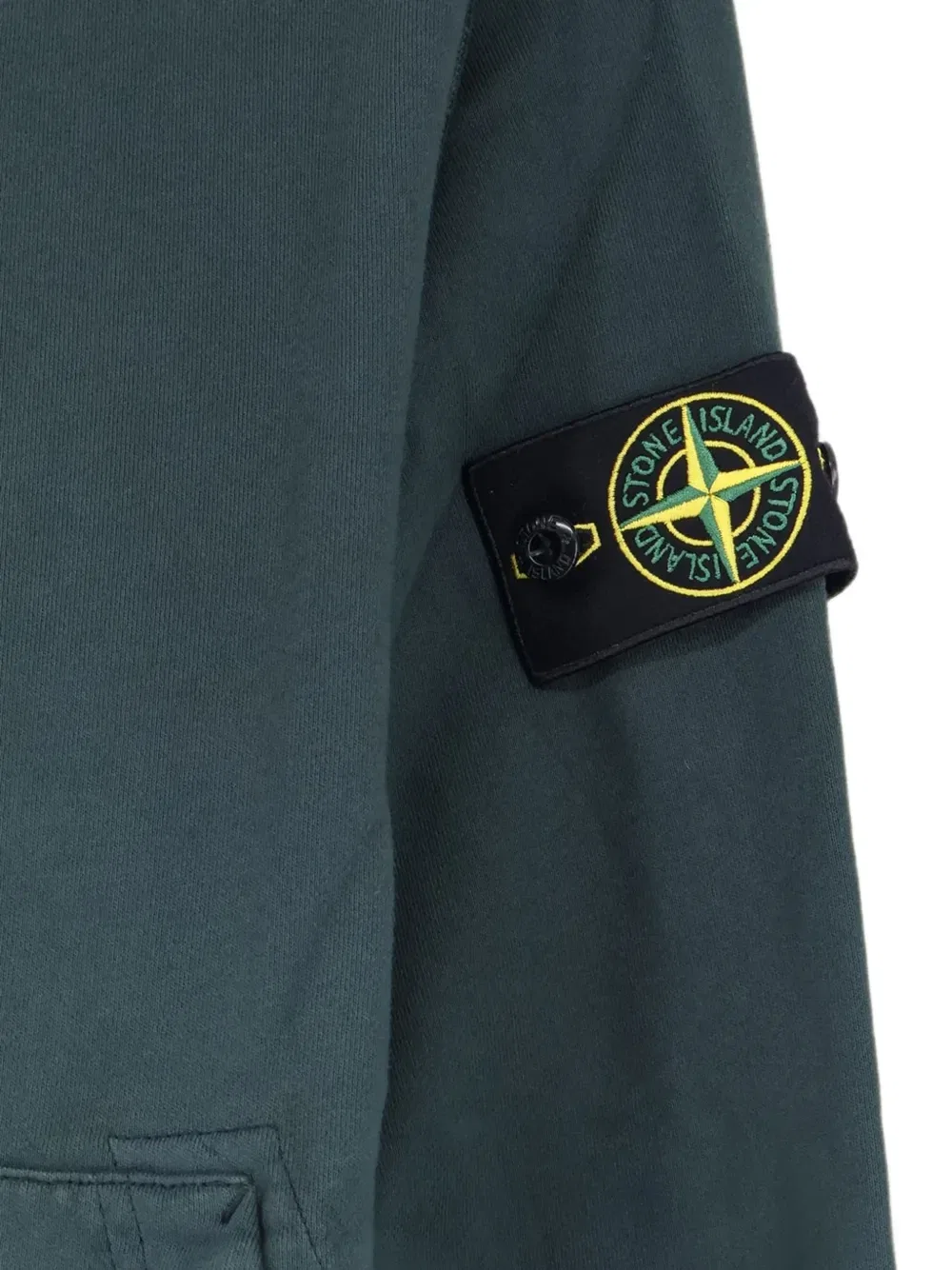 Худи на молнии с нашивкой-логотипом Stone Island, зеленый — фото 3