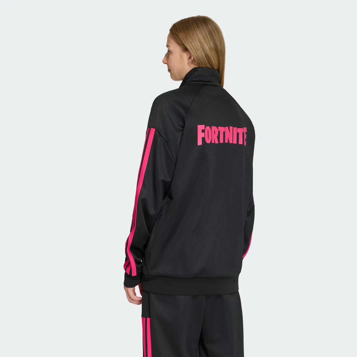 Детская спортивная куртка на молнии ADIDAS x FORTNITE Adidas Sportswear, черный/фуксия — фото 4