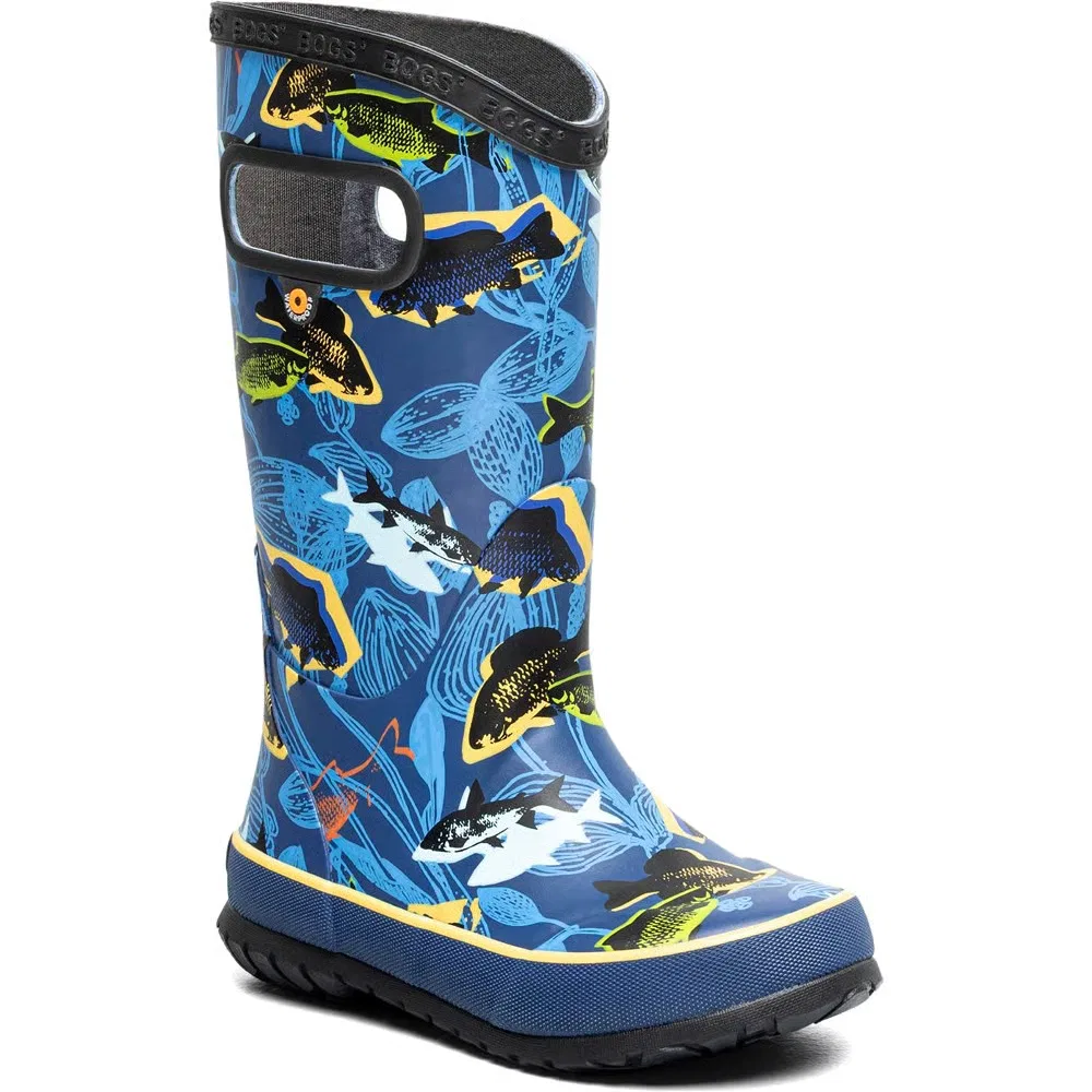 Высокие детские водонепроницаемые резиновые сапоги Bogs, Navy Multi