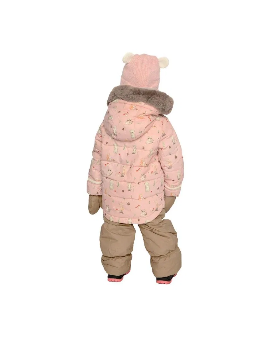 Детский зимний комплект из трех предметов с принтом животных Deux par Deux, Pink Animal Print — фото 4