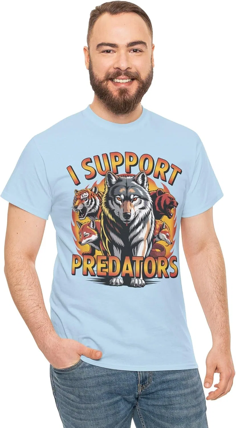 Футболка с принтом волка Predator, Light Blue — фото 3