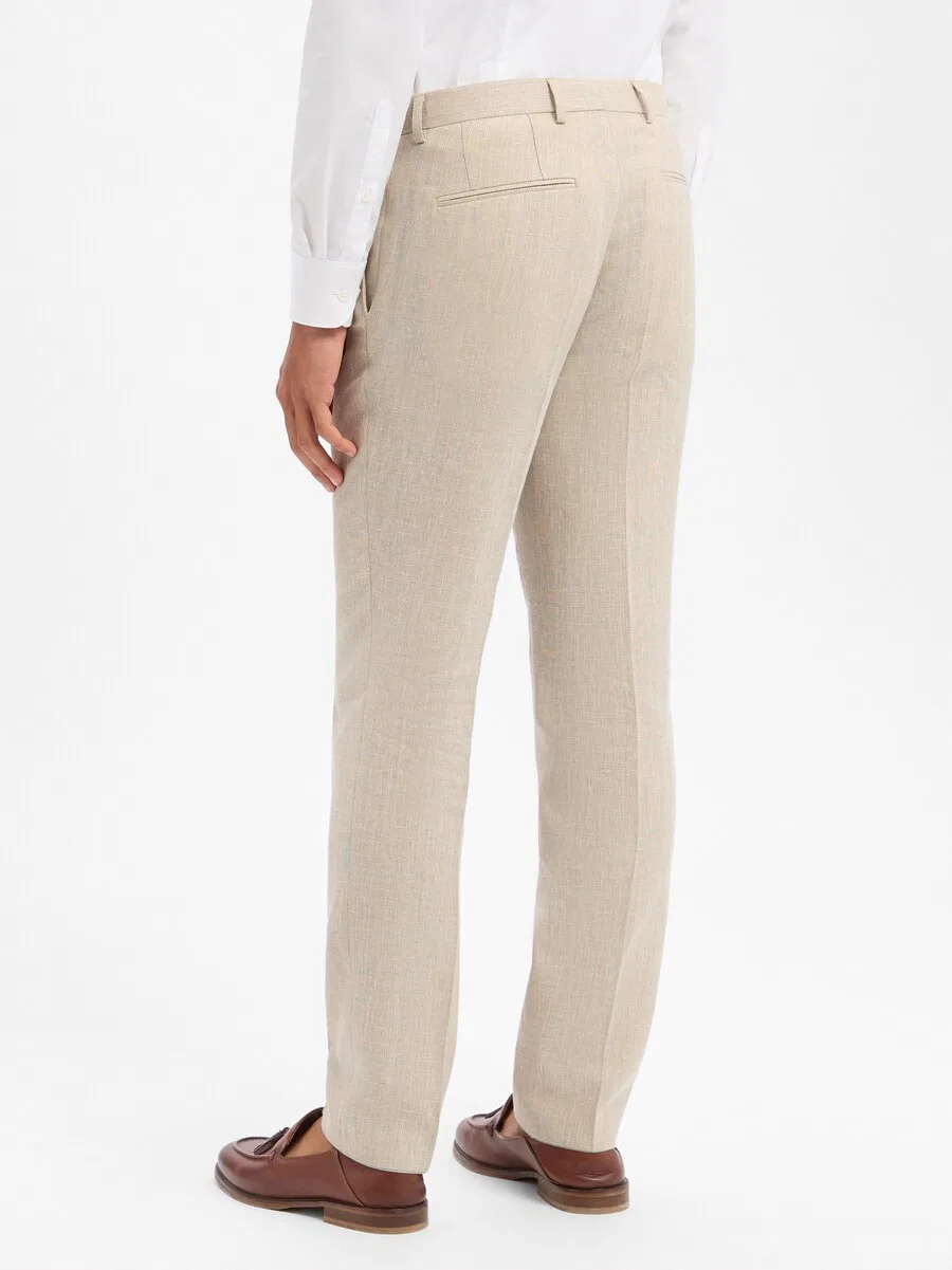 Брюки BOSS Regular Pleated Pants 'H-Leon' бежевого цвета