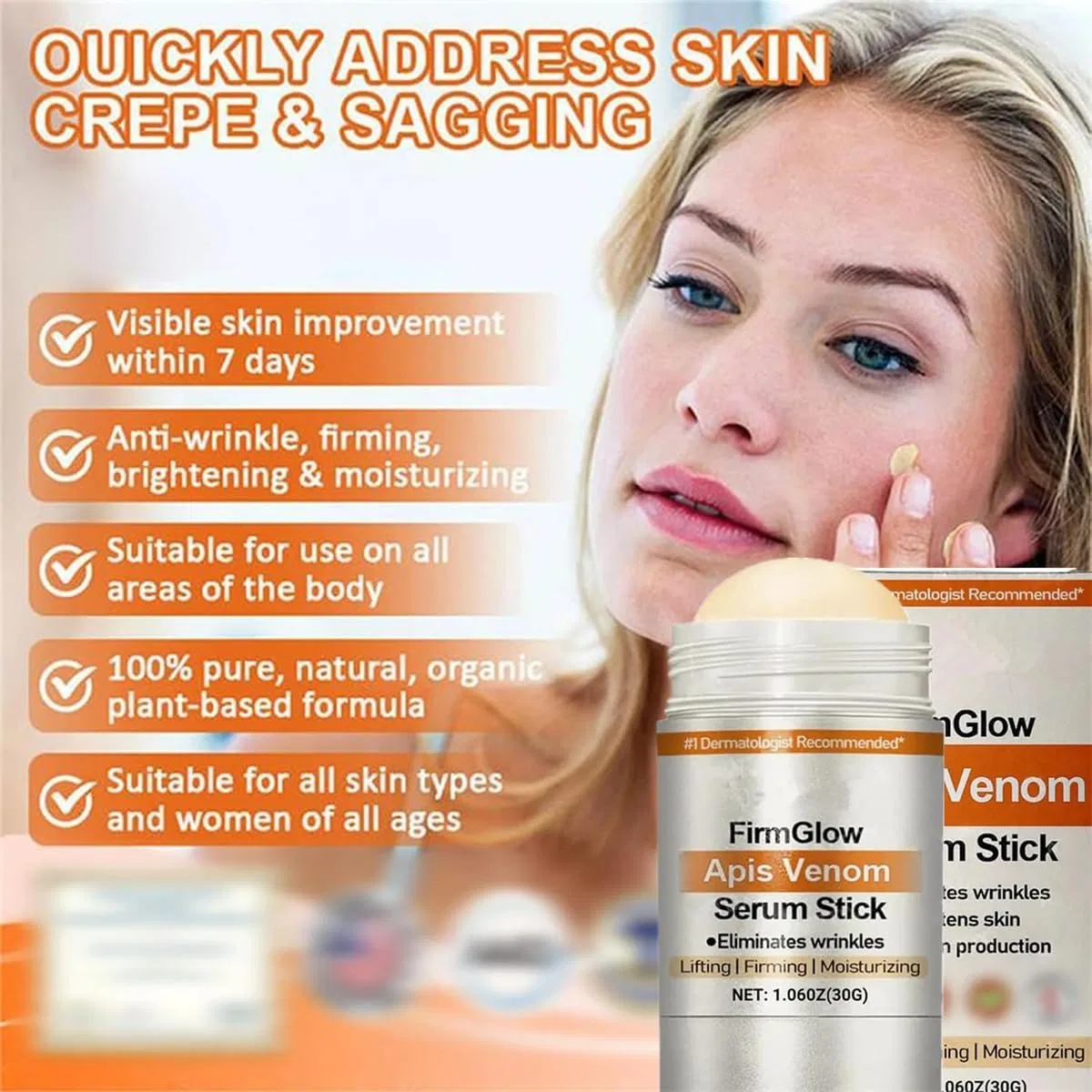Сыворотка для лица укрепляющая ATTDX FirmGlow Apis Venom Serum Stick, Pelinuar, 1 шт, 30 г — фото 2