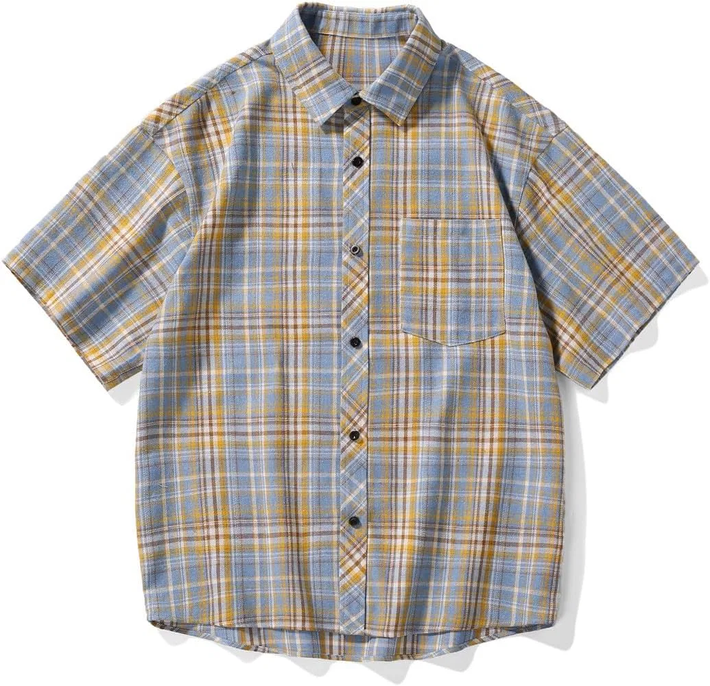 Мужская футболка с принтом в клетку Casual, Yellow