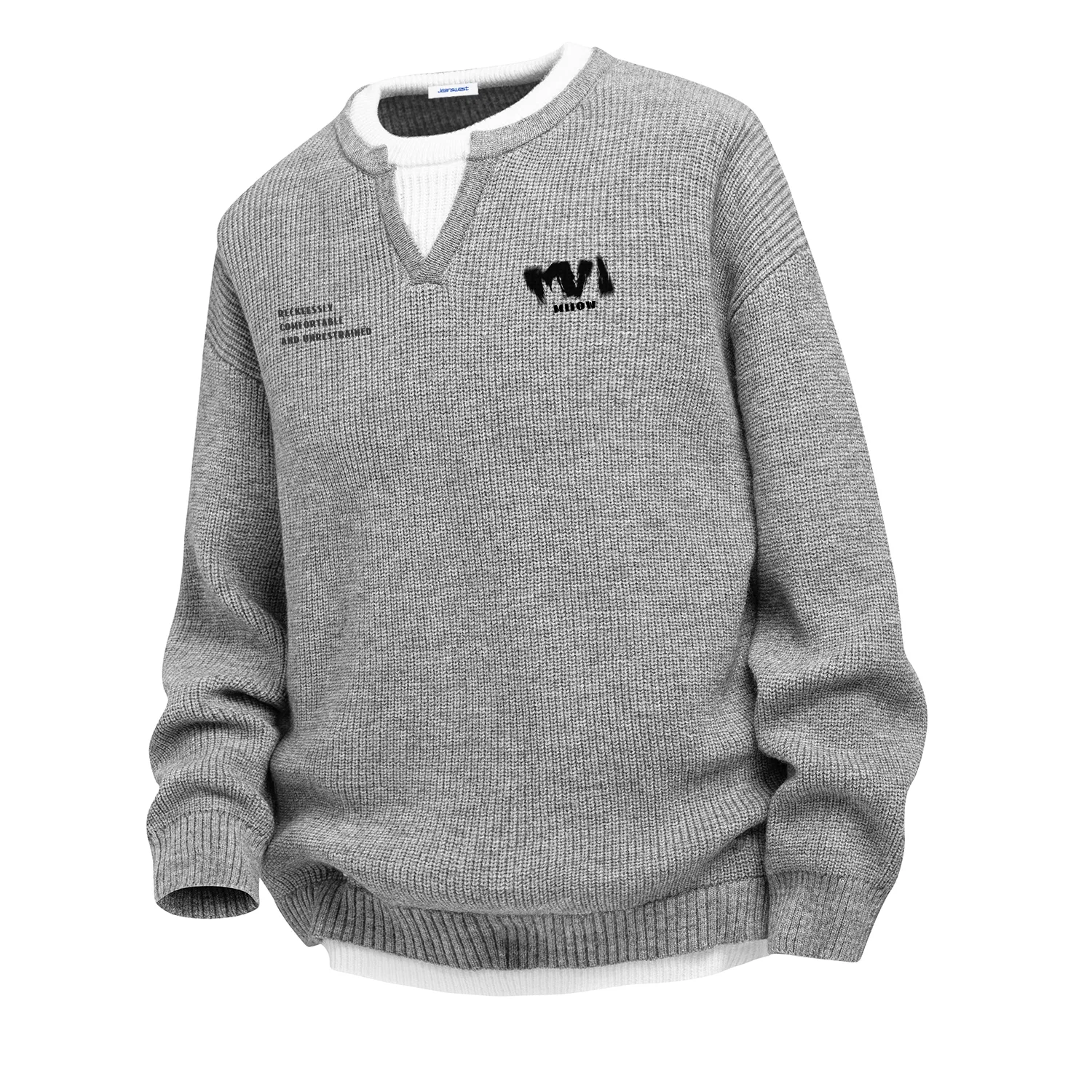 Детский свитер с двойным воротником Worsted Gray MIIOW