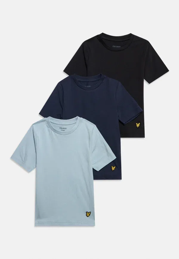 Футболка хлопковая Basic T-shirt Lyle & Scott, Navy, Jet Black, Opal Blue, черный/темно-синий