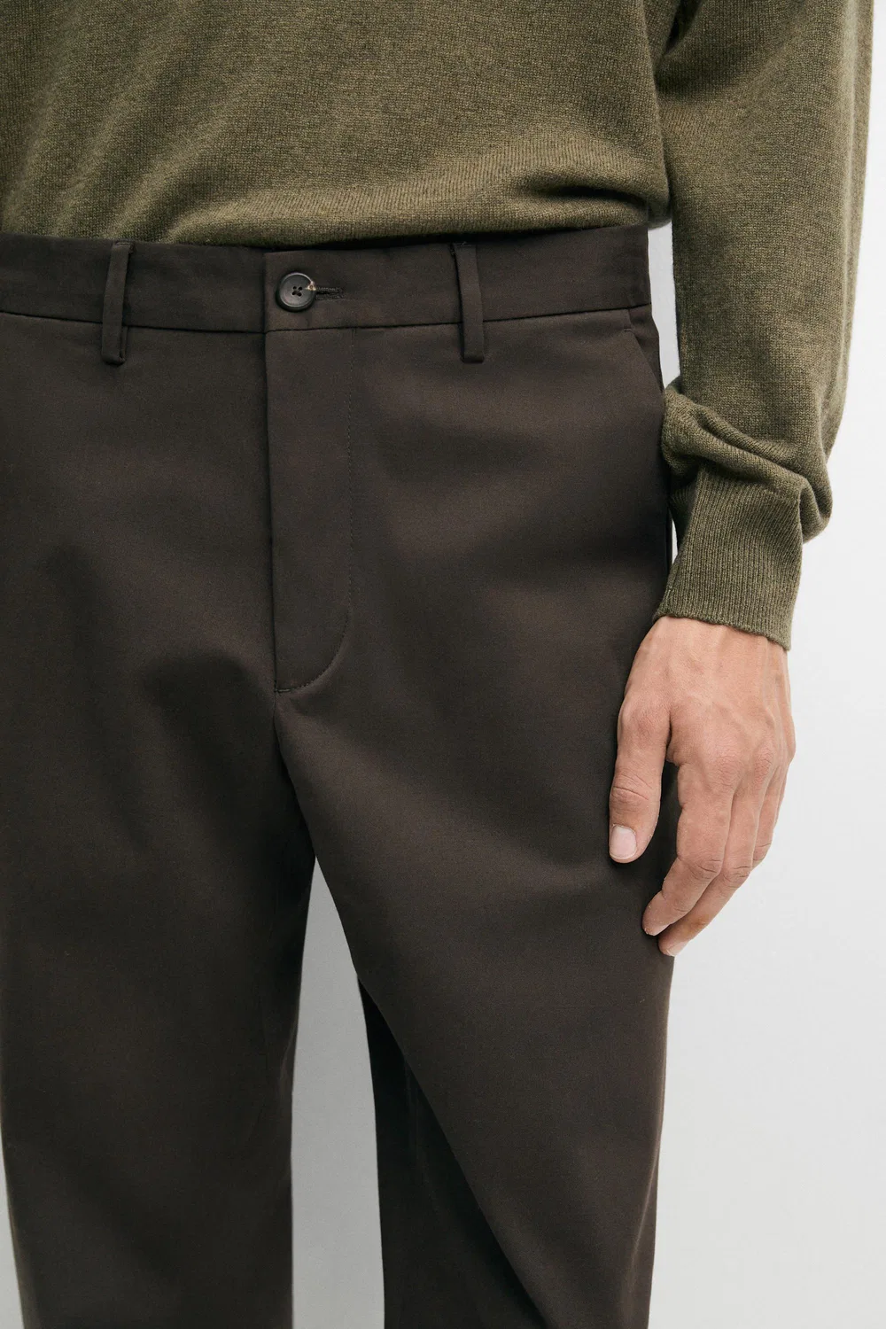 Брюки Massimo Dutti, узкие, коричневые — фото 4