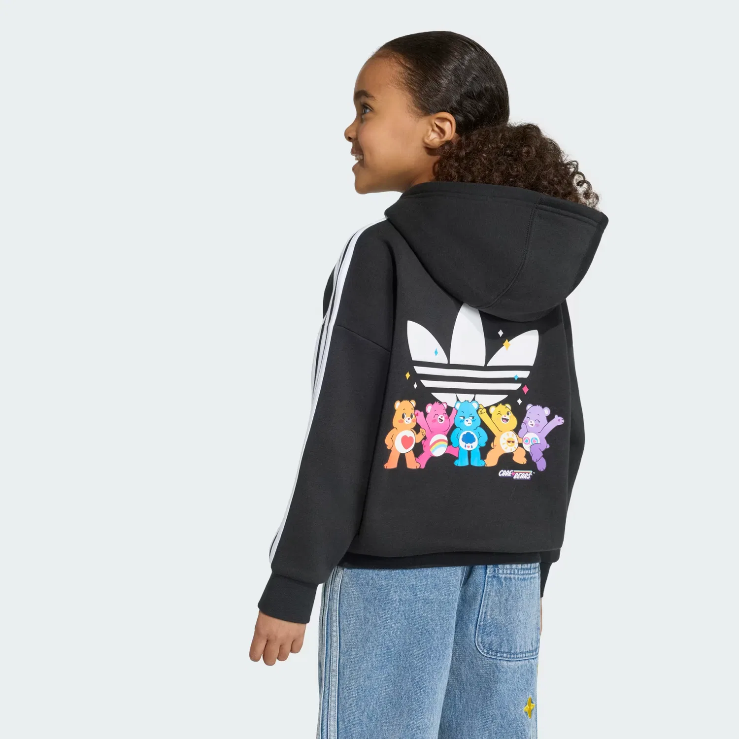 Детское худи оверсайз на молнии Care Bears Adidas Originals, черный — фото 2