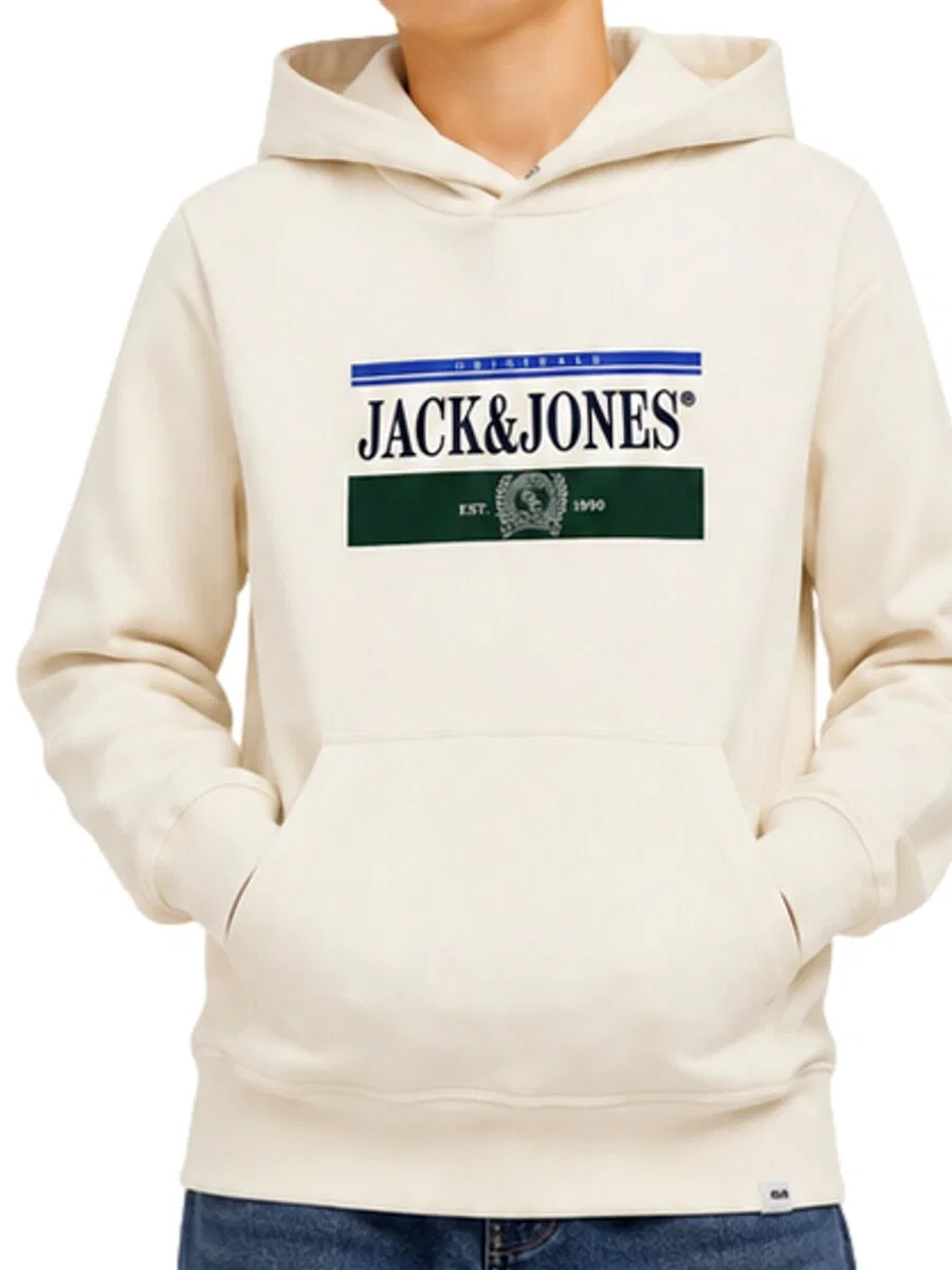 Детская толстовка Jack & Jones Junior 'JORFrederiksberg' белого цвета — фото 4