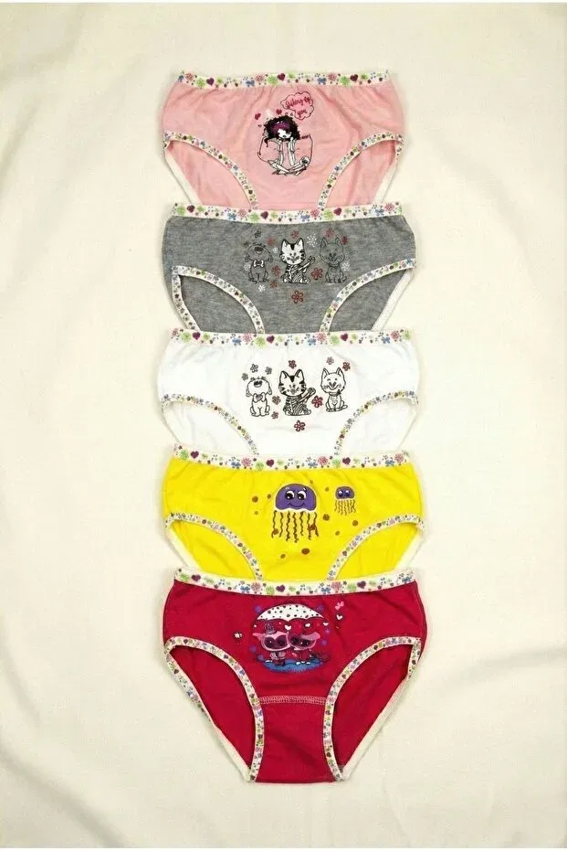 Детские трусы для девочек хлопковые набор 5 предметов Tutku, Multicolor Print
